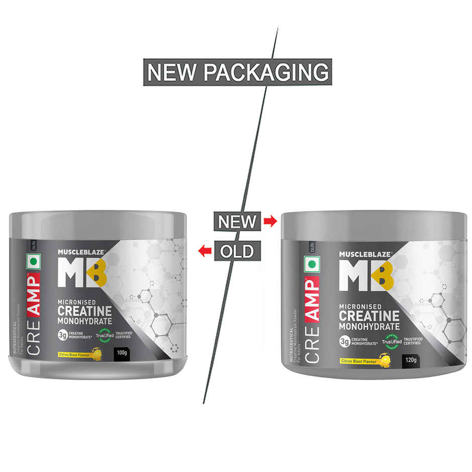 Muscleblaze Creatine Monohydrate Creamp With Creabsorb(Citrus Blast, 100G, 25 Servings)