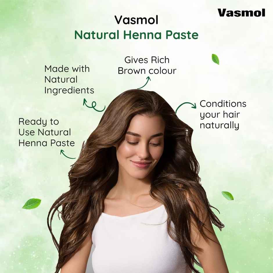 Vasmol Henna 100% Pure Henna Powder Mehendi I For Hair Colour Suitable For Men & Women