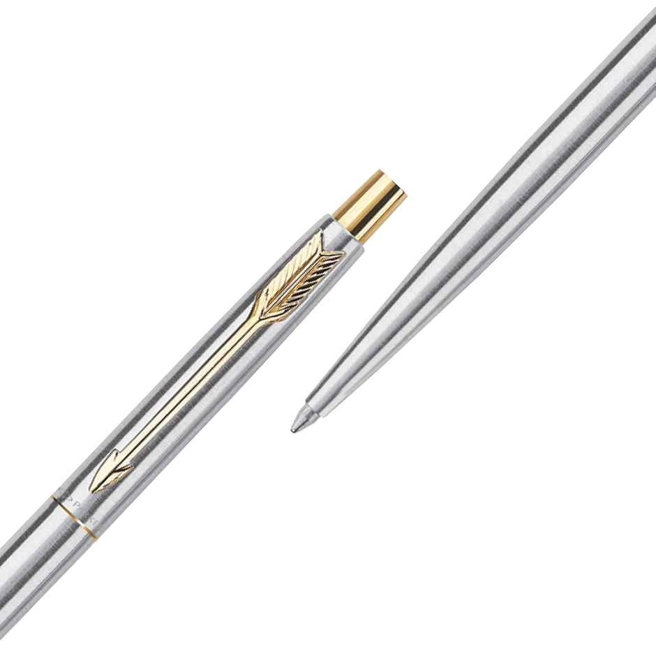 Parker Classic Stainless Steel Gold Trim Ball Pen| Ink Color - Blue | Corporate Gift