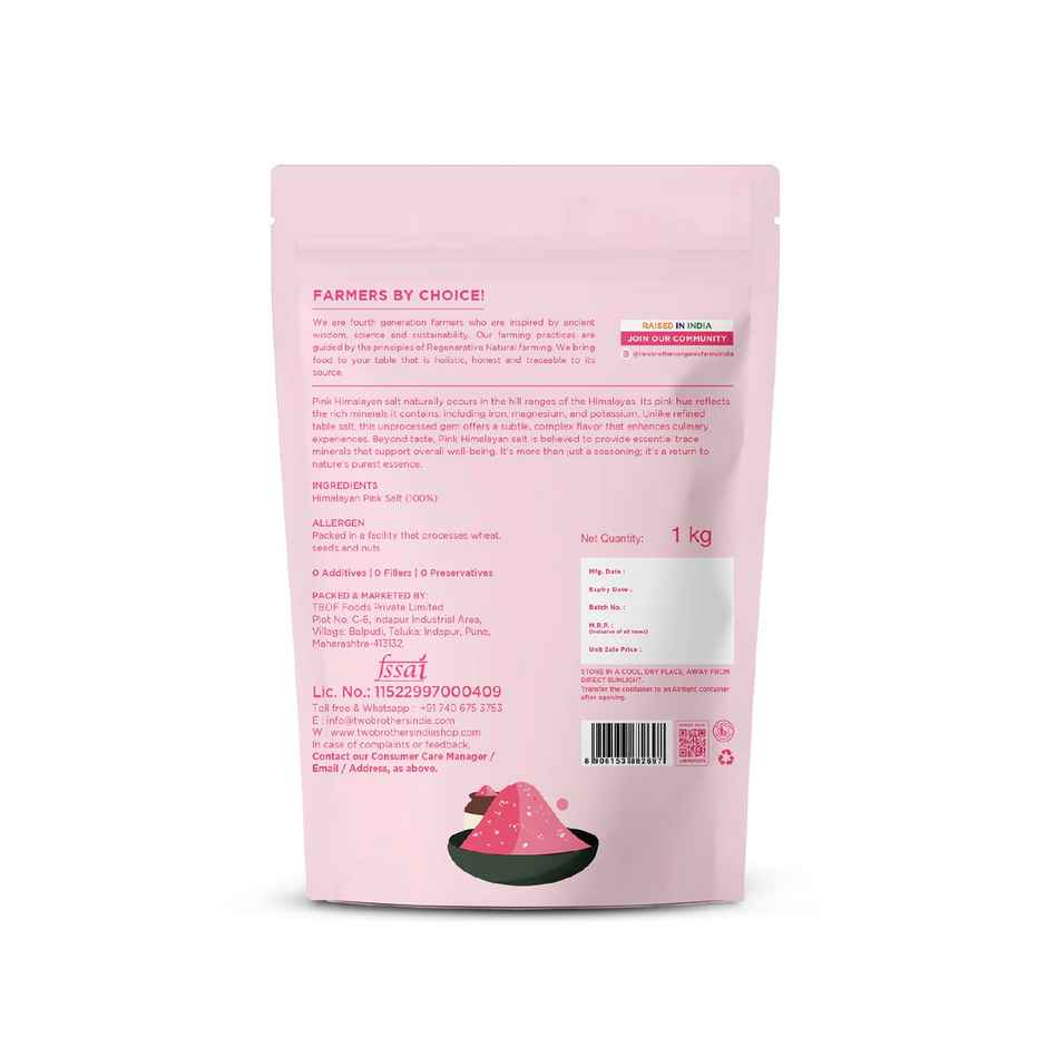 Two Brothers Organic Farms Pink Himalayan Rock Salt | Naturally Rich in Minerals