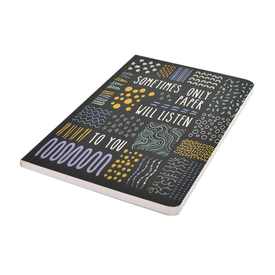 Papboo Ruled Soft Bound Notebook Matte Finished Cover, 120 Pages, 80 Gsm - Sometimes