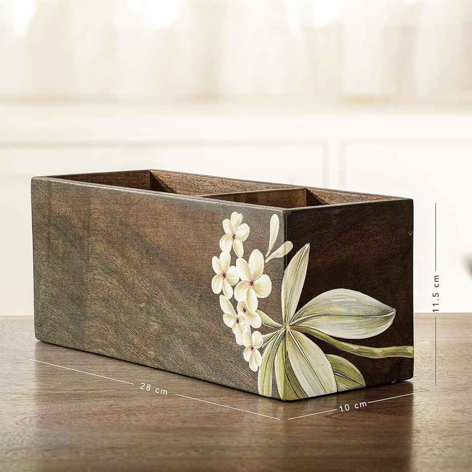 Ellementry Frangipani Wooden Cutlery Stand