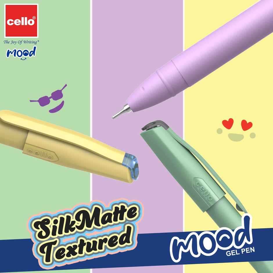 Cello Mood Blue Gel Pen (Pack of 5)