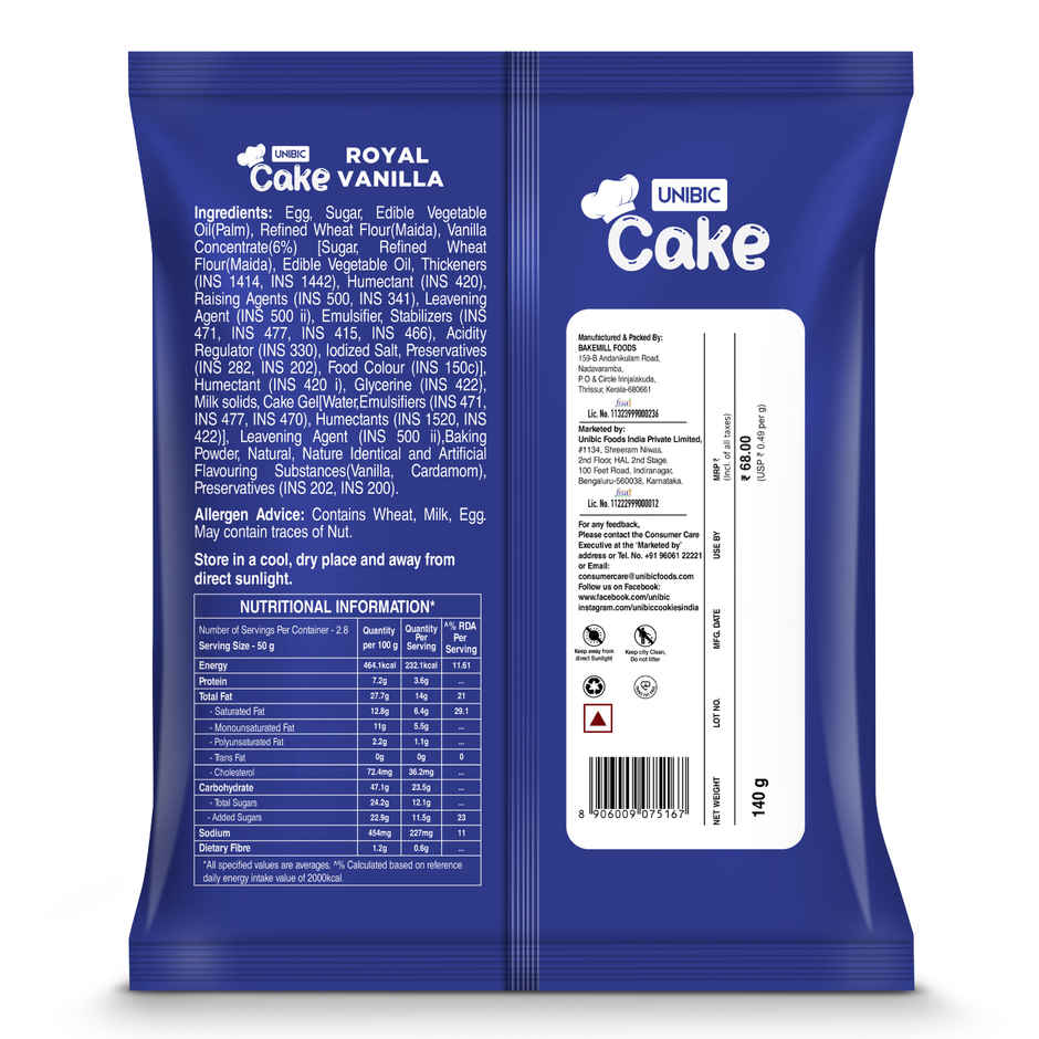 UNIBIC Royal Vanilla Cake | Bakery Delight