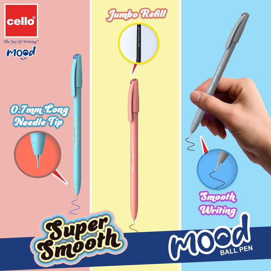 Cello Mood Blue Ball Pen (Pack of 5)