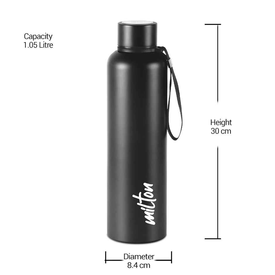 Milton Stainless Steel Thermosteel Bottle | Black | 1.05 L