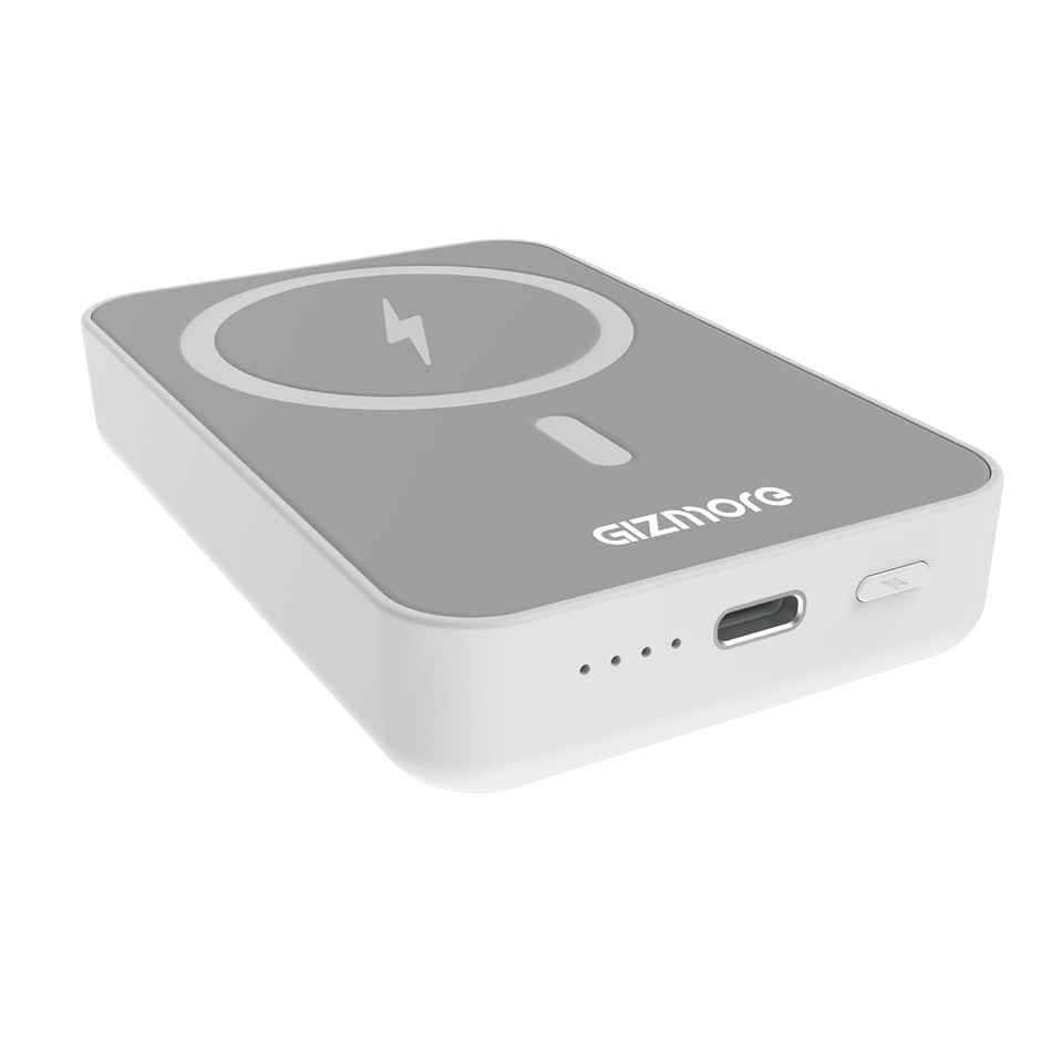 Gizmore Pd10Kp5 10000 mAh 22W Wireless Imag Powerbank With Type-C Charging Cable (White)