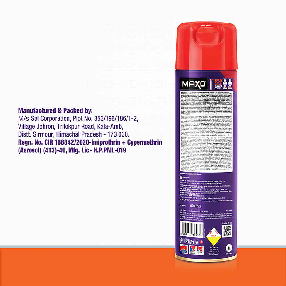Maxo Crawling Insect Killer, Cockroach Killer Spray | Floral Fragrance