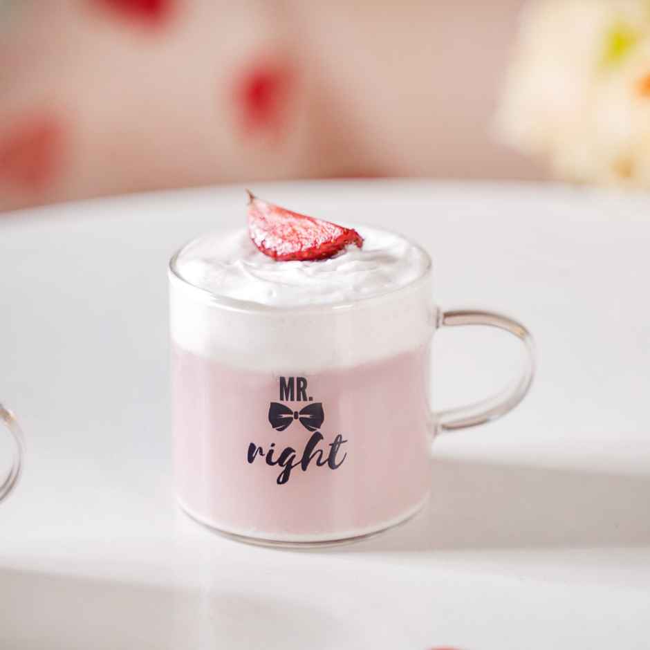 Nestasia Mr Right Mrs Always Right Glass Small Tea Cup | 140 ml