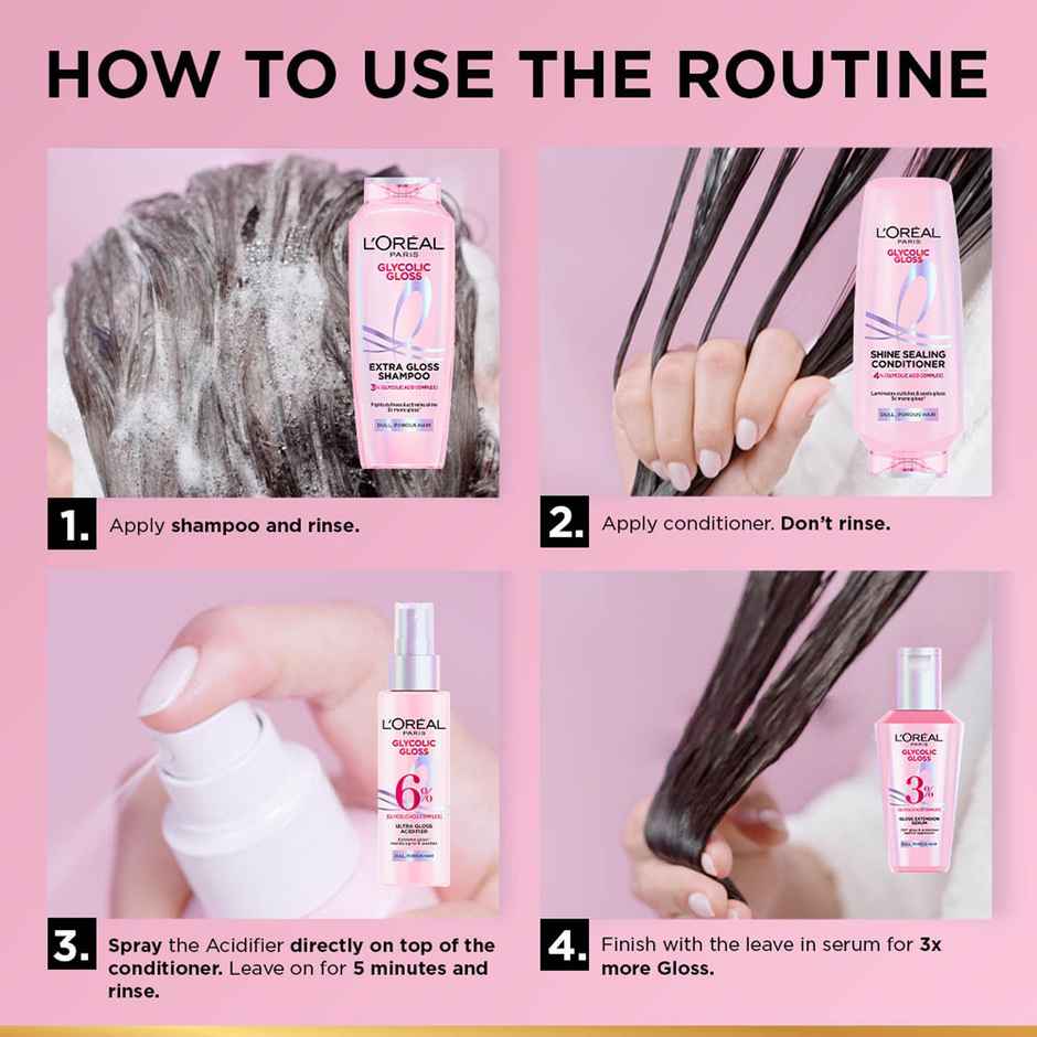 L'Oreal Paris Glycolic Gloss Acidifier Rinse-Off Spray | for lasting shine