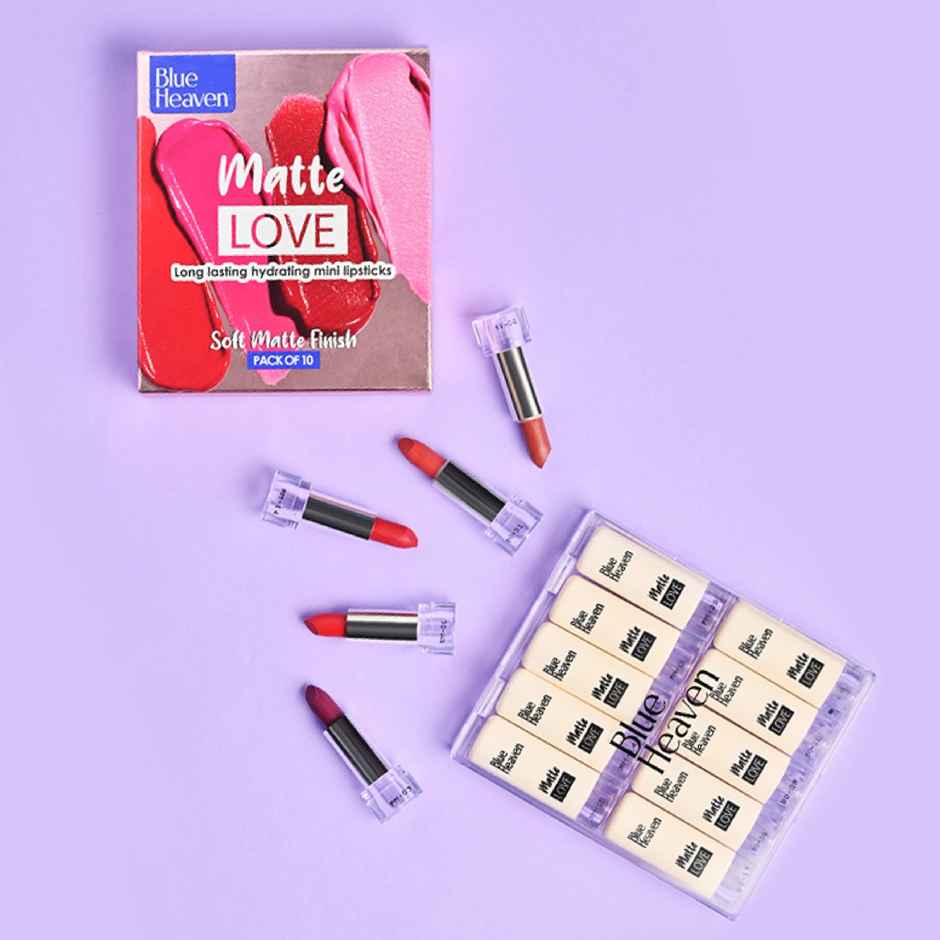 Blue Heaven Matte Love Long Lasting Hydrating Mini Lipsticks (130g) & Amul Rejoice Chocolate Gift Pack  (175g) & Fabelle Dessert Collection-5 Handcrafted Dessert Inspired Chocolate Truffles (66g) Combo