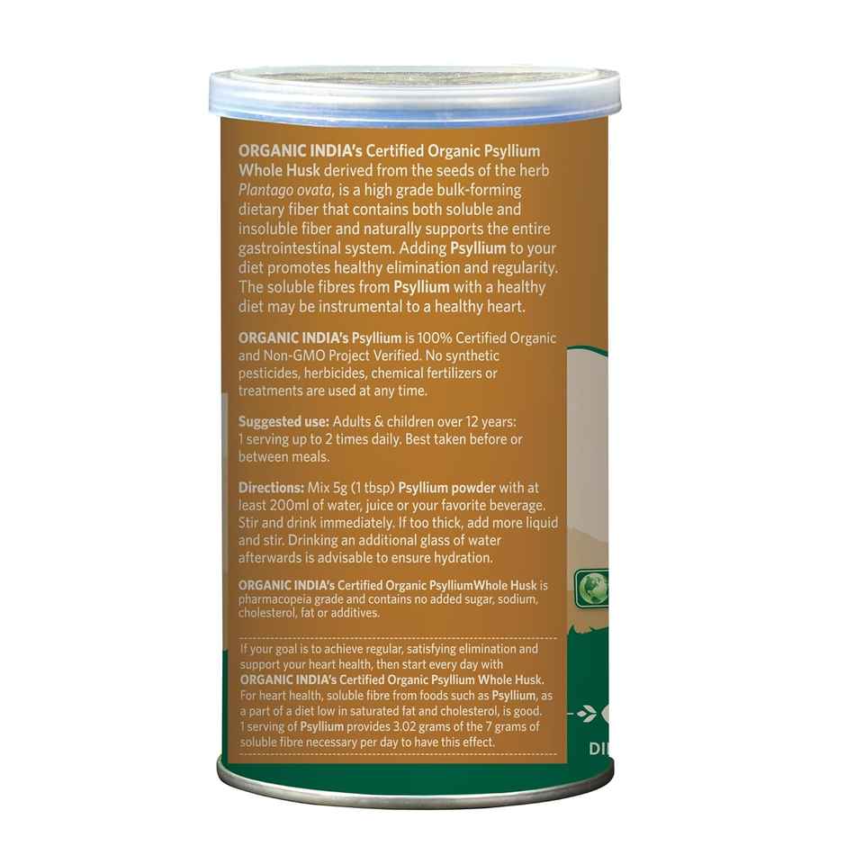 A TATA Product - Organic India Sat Isabgol Psyllium Whole Husk Powder With Dietary Fiber