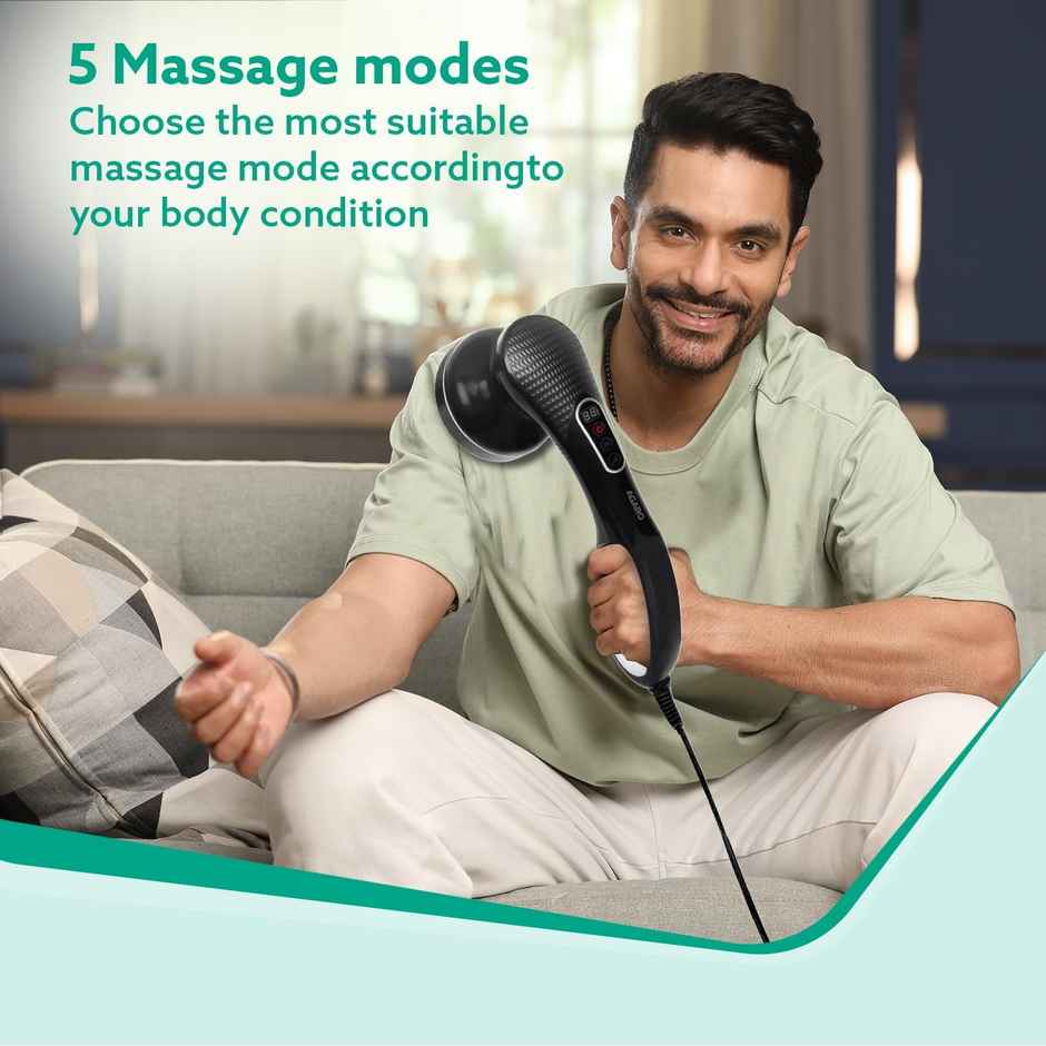 Agaro Relaxo Electric Handheld Full Body Massager With 8 Massage Heads, 5 Mode & 6 Speed Settings