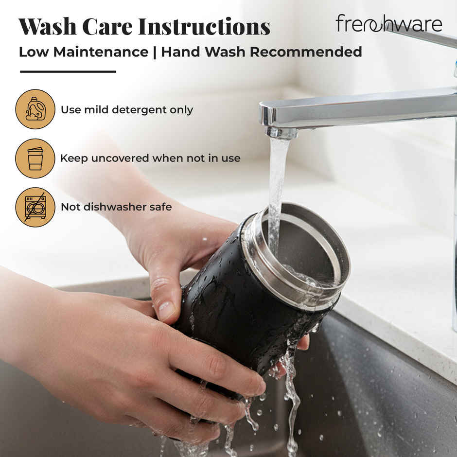 Frenchware Insulated Coffee Stainless Steel Travel Mug | Black - 300 ml