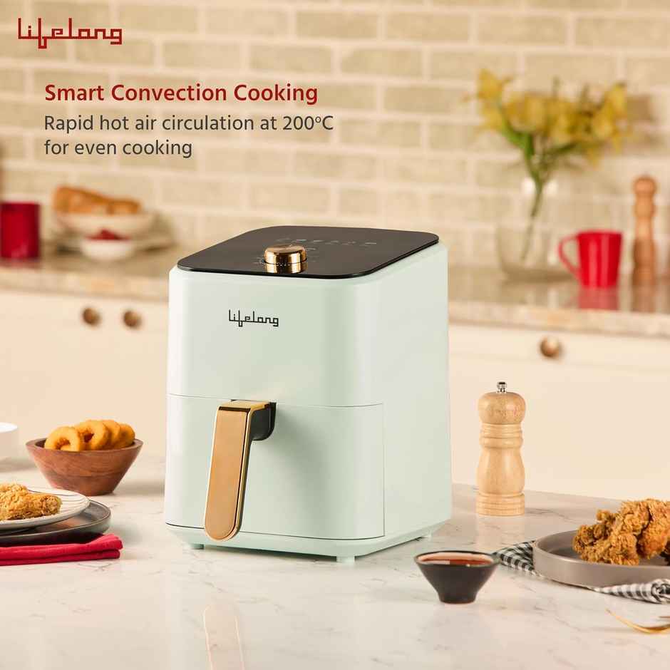 Lifelong Air Fryer 1200W, 4L, Air Fryer for Home Electric Air-Fryer (LLHFD423, Green)