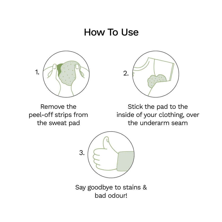 Pee Safe Disposable Underarm Sweat Pads | Absorb Sweats & Bad odours - Straight