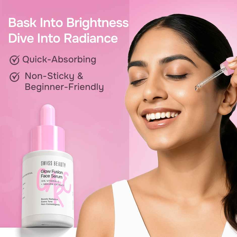 Swiss Beauty Care Glow Fusion Face Serum | Bright & Glow | 10% Vitamin C & Sakura Extract