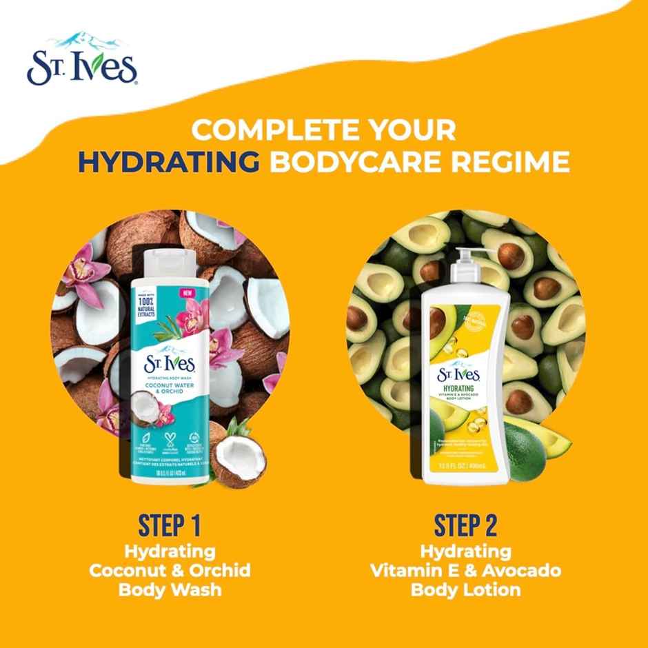St. Ives Hydrating Coconut Water & Orchid Shower Gel | For Dry Skin
