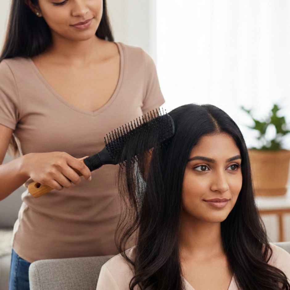 Midazzle Premium Flat Wooden Handle Hair Brush |MIHB0036