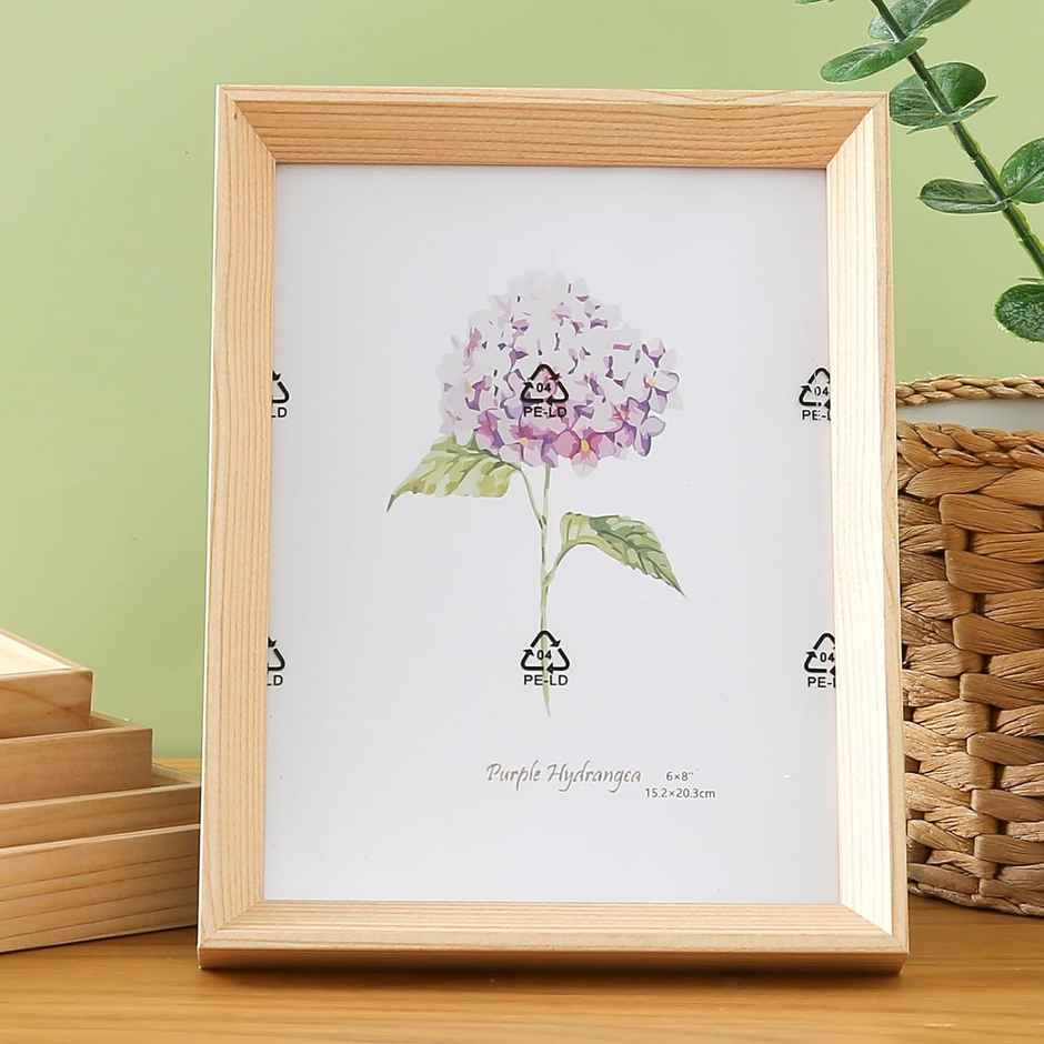 Kuber Industries Photo Frame | Horizontal & Vertical | Crystal Clear Glass | 16.7x21.8 CM|Natural