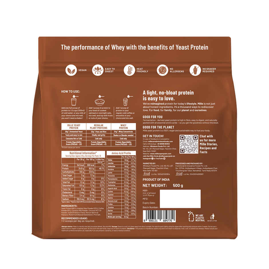 Mille Coffee Hazelnut Yeast Protein