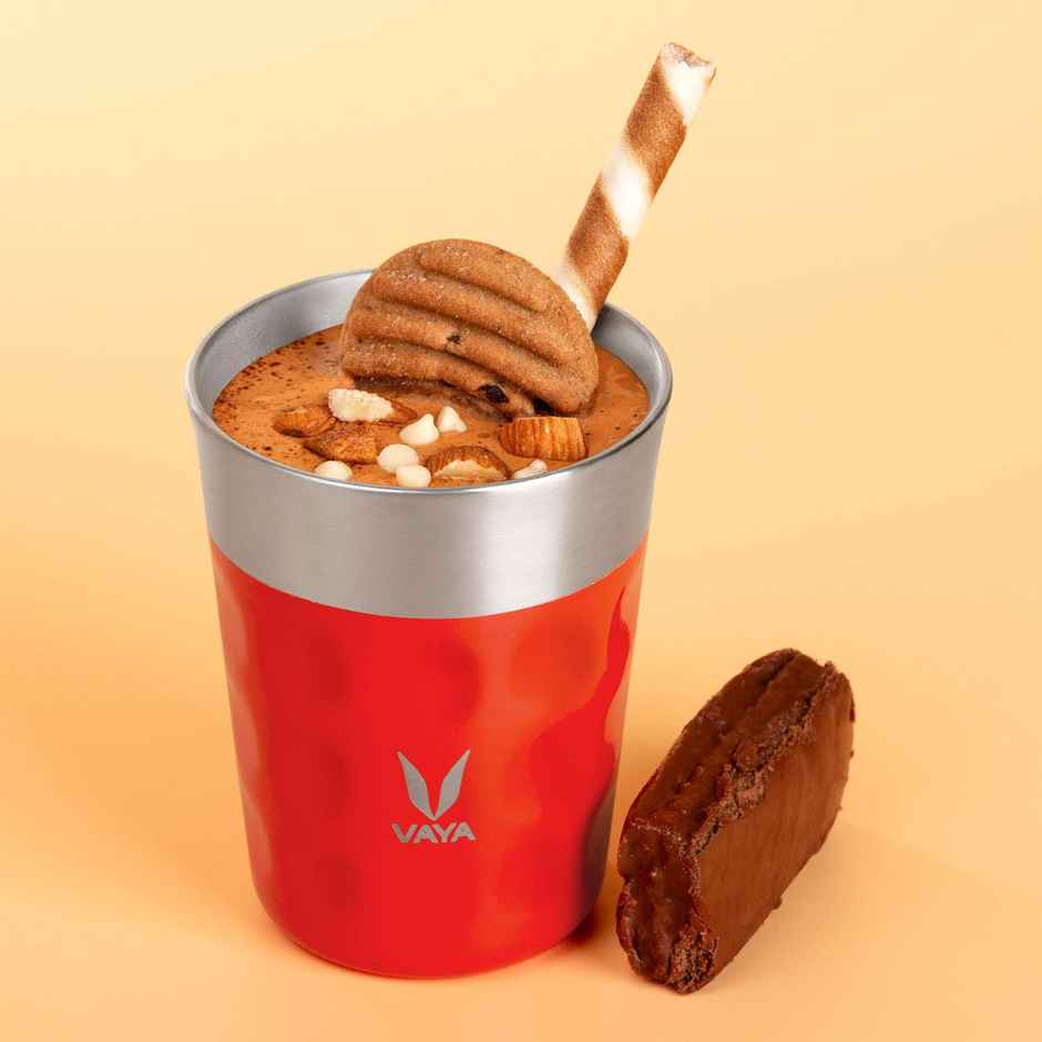 VAYA POPCUP Insulated Coffee Mug with Lid 250ml, Stainless Steel - Scarlet Sun