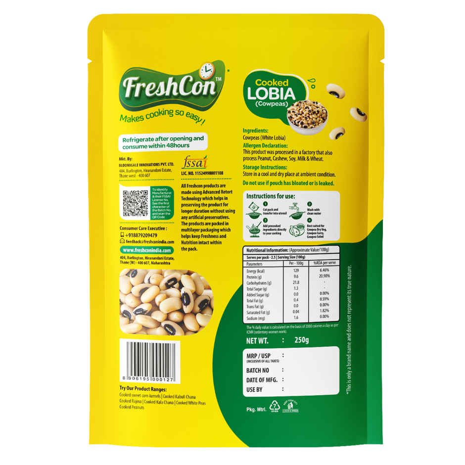 Freshcon Cooked Lobia | Cowpeas