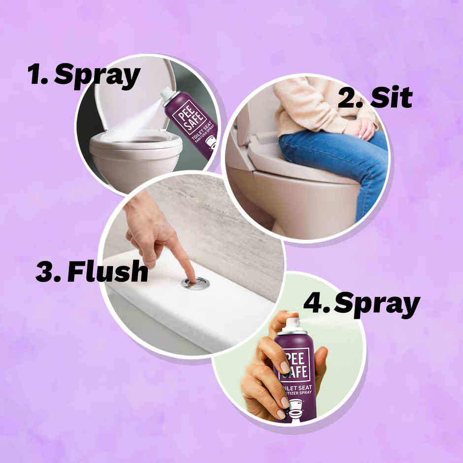 Pee Safe Toilet Seat Sanitizer Spray (Lavender)