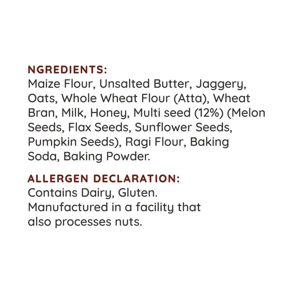 Suchali's Artisan Bakehouse Multiseed Millet Cookies | Pack of 10