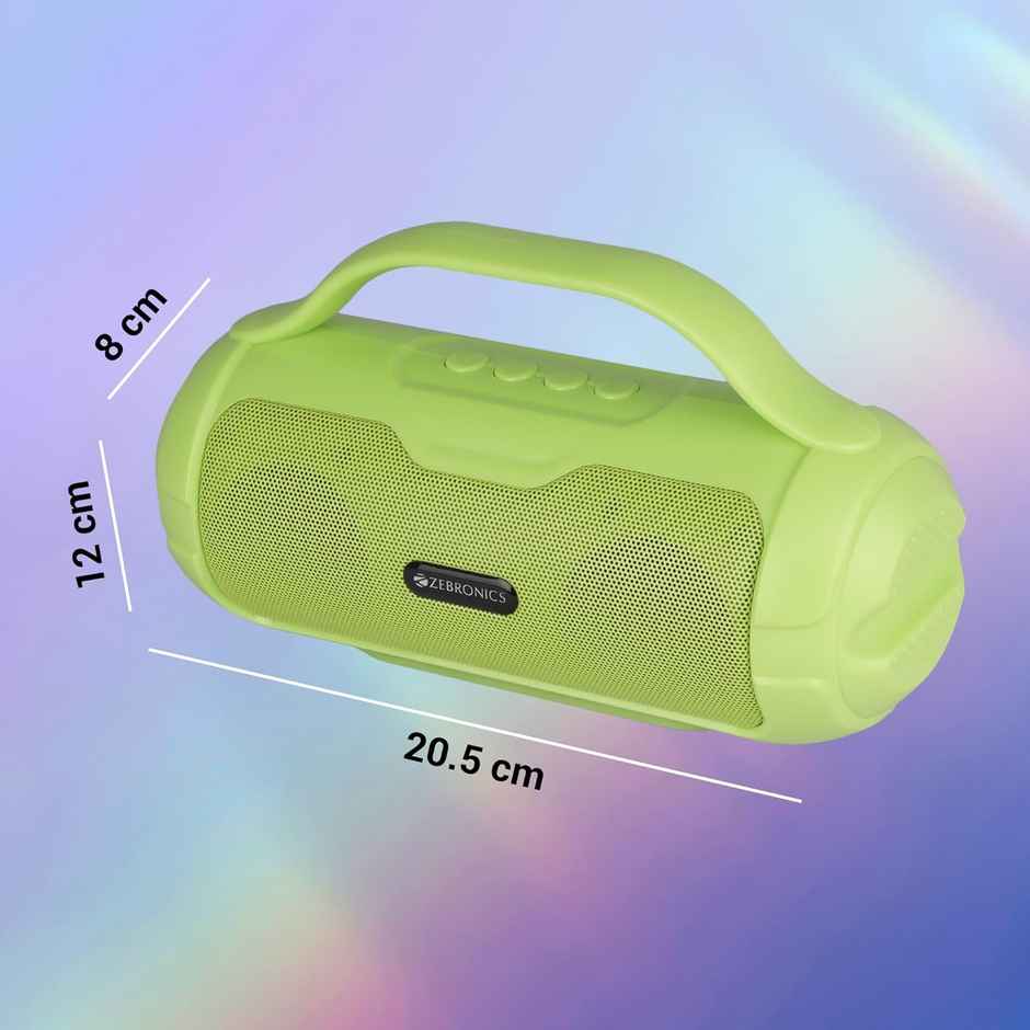 Zebronics Sound Feast 40 BT Speaker | 8W | Upto 16h Playback | Deep Bass | Call Function | Green