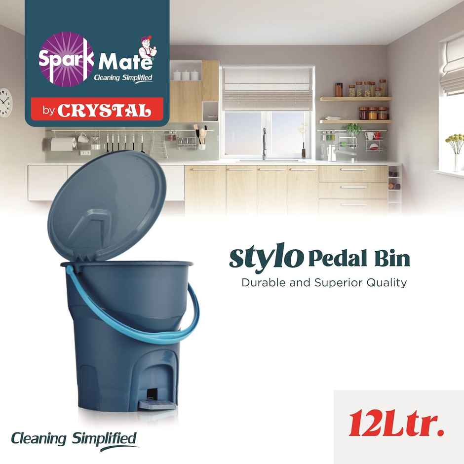 Sparkmate By Crystal Stylo Pedal Bin 12 Litre | Assorted