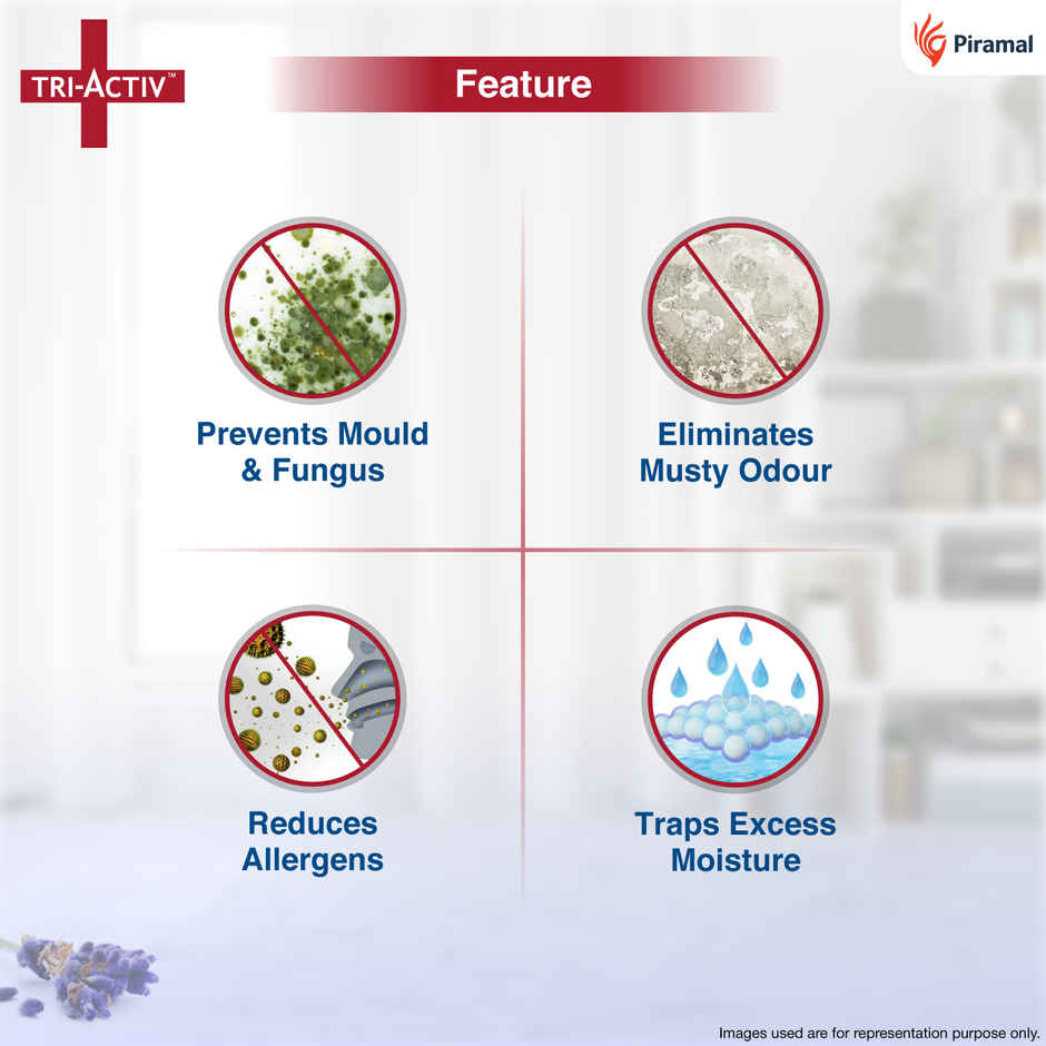Tri-Activ Moisture Absorbers, Dehumidifier For Wardrobe, Closet, Shoe Rack - Lavender