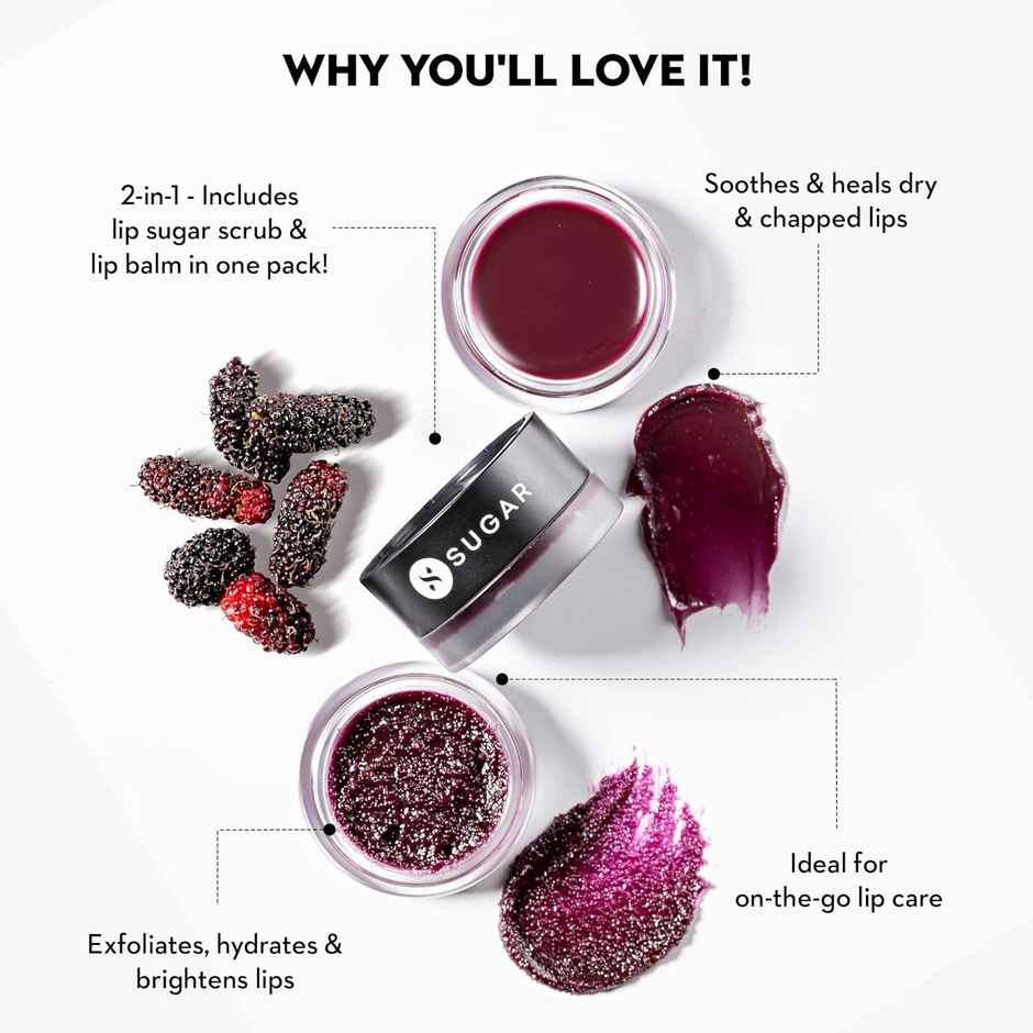 SUGAR Cosmetics Tipsy Lips Scrub + Balm Duo - 07 Bramble