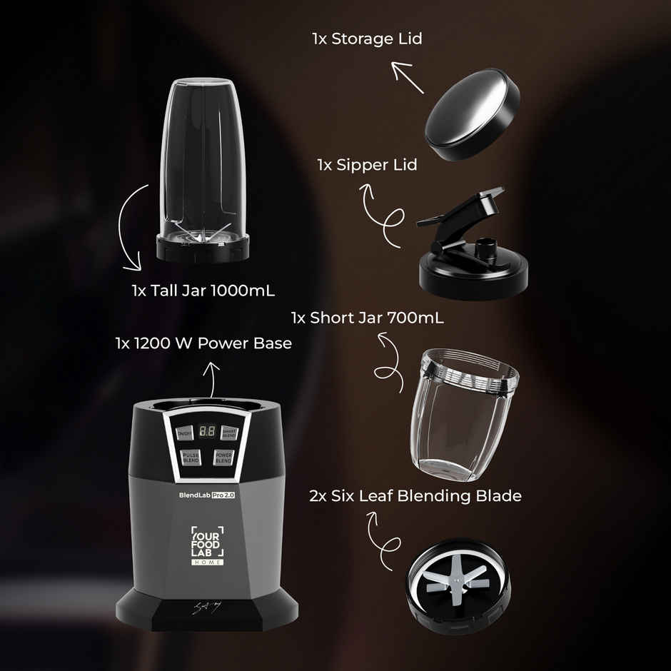 YFL Home Blendlab Pro 2.0 Mixer Grinder For Kitchen | 1200W Blender For Smoothies | Preset Blend Modes