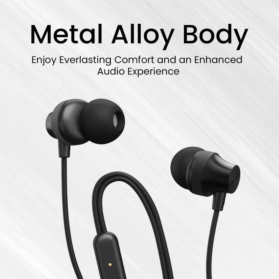 Portronics Conch Beat C  in Ear Wired Earphones with Mic, Type C Audio Jack, 10mm Driver, 1.2m TPE Anti Tangle Wire, in line Mic Controls, Powerful Audio, Metal Alloy Body, Wide Compatibility - Silver