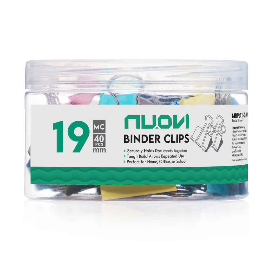 Nuovi Binder Clips | Multicolour - 19 mm