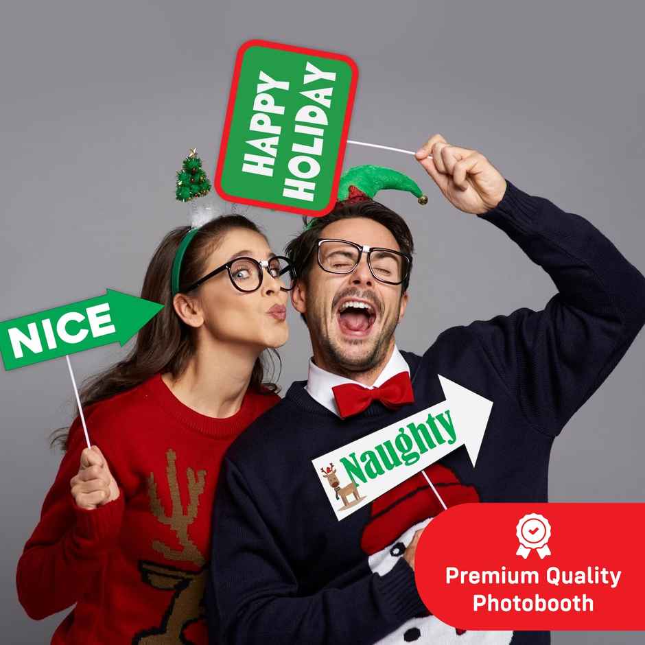 Christmas Party Photo Booth Props Kit | Fun & Vibrant Party Pictures | Party Propz