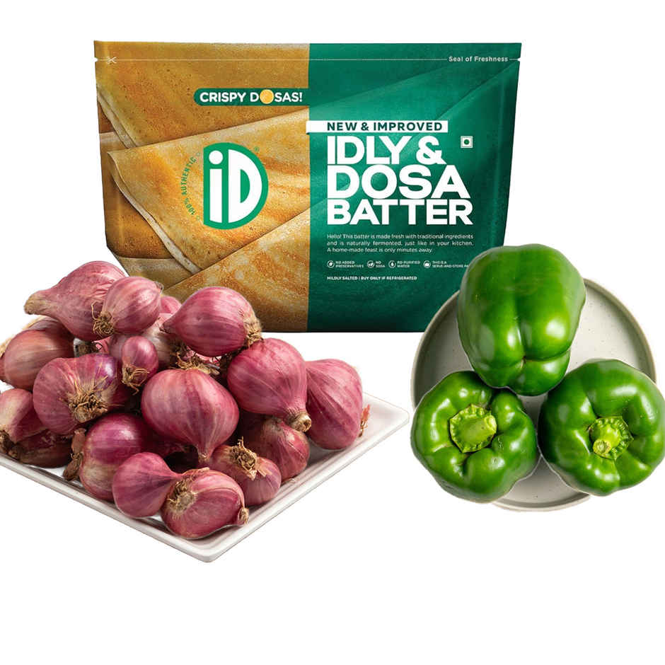 Id Fresh Idli & Dosa Batter (500g) & Capsicum Green (2pc) & Onion Sambar (250g) Combo