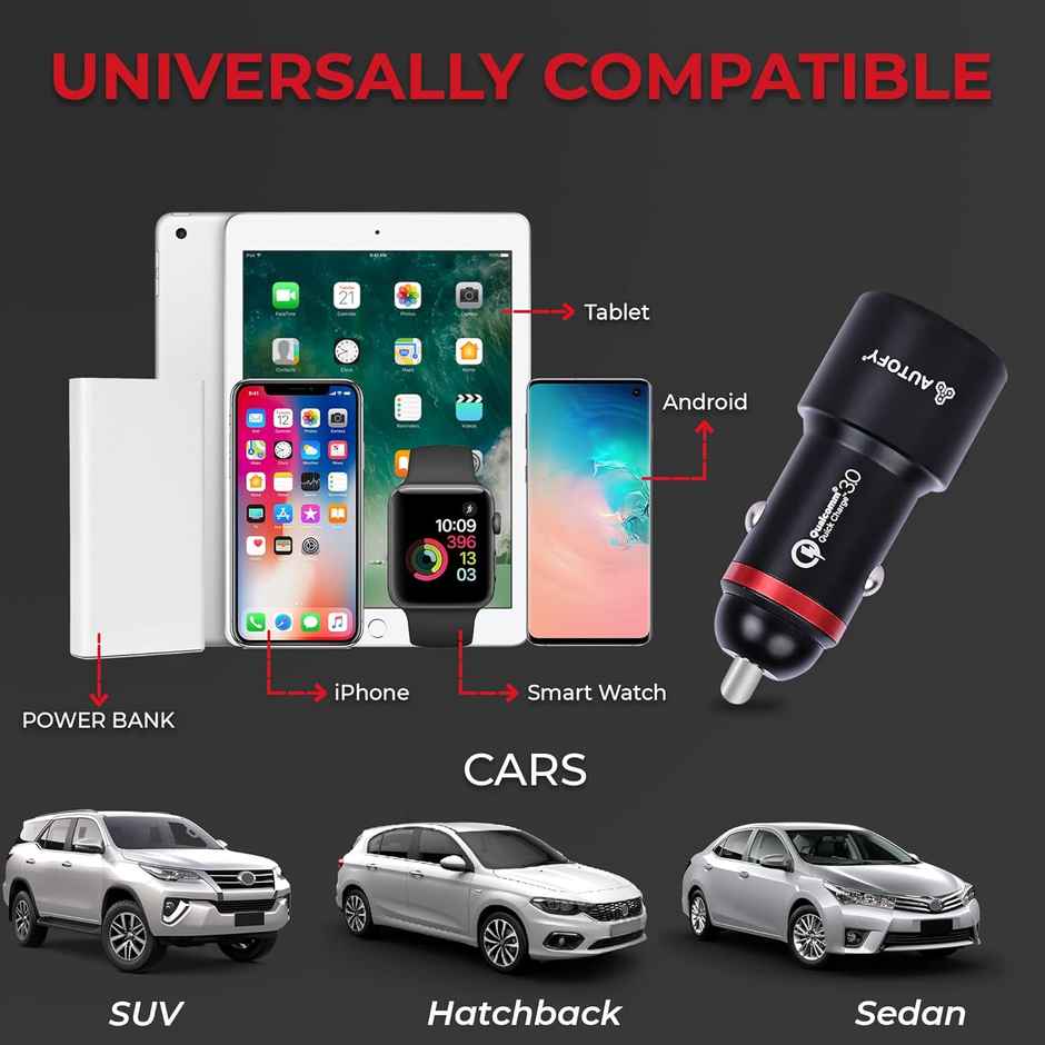 Autofy 38W | 20W Power Delivery Type-C + 18W Qc Certified Qc 3.0 Fast Car Mobile Charger