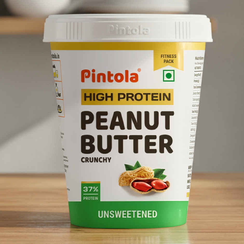Pintola High Protein All Natural Peanut Butter Unsweetened 37% Protein (Crunchy)