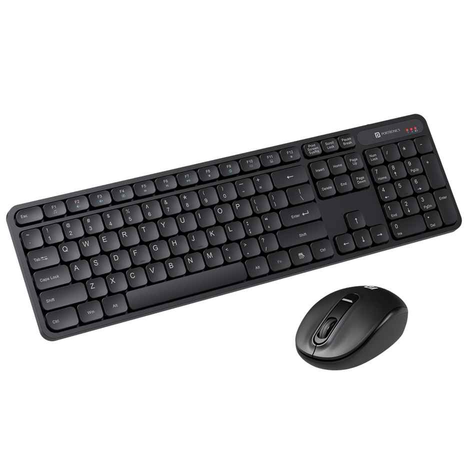 Portronics Key8 Combo Wireless Keyboard and Mouse Set with 2.4 GHz Wireless(Black)