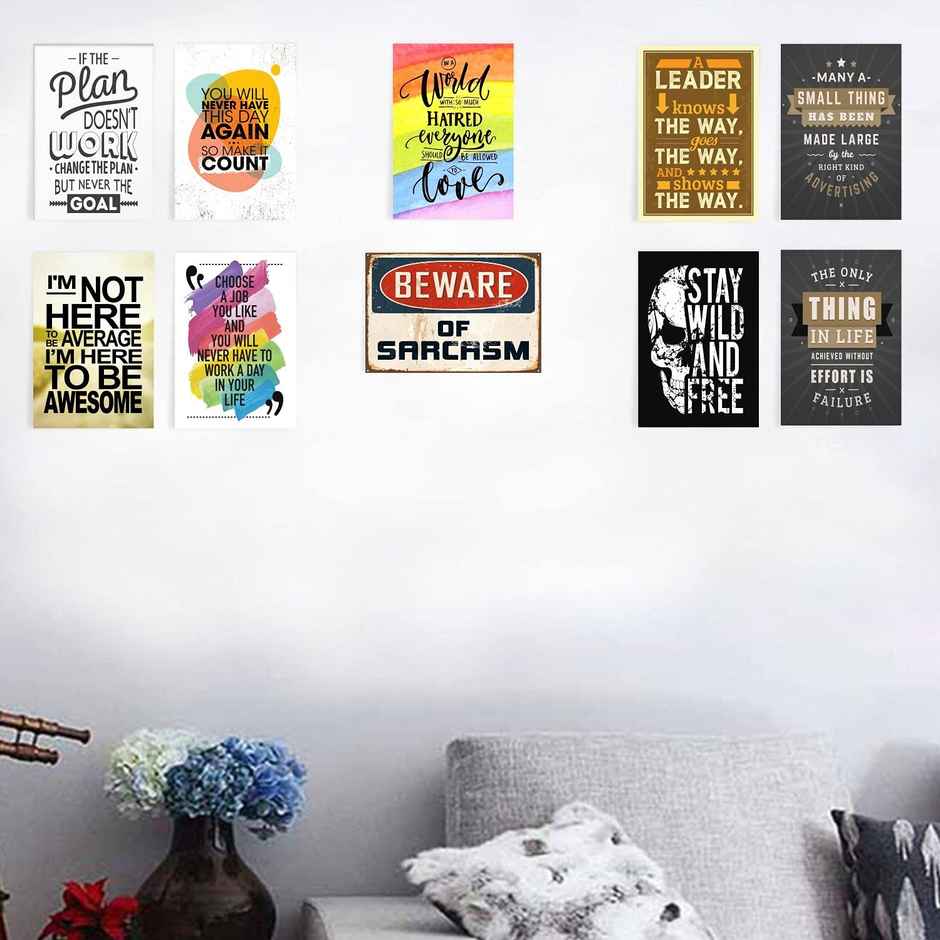 Paper Plane Design Wall Posters For Office Decor | Set of 10 | Size | 12 Inch x 18 Inch | D32