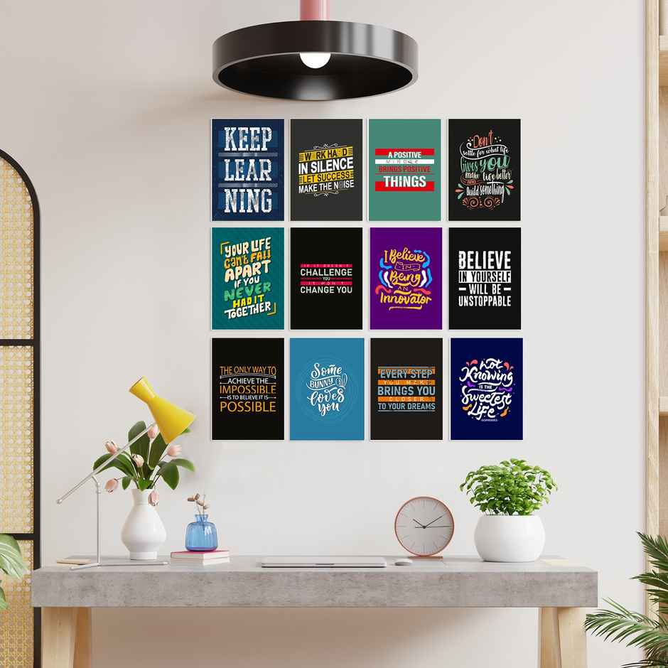 Paper Plane Design Motivational Wall Posters | Set of 12 | (29 cm x 21 cm) D39