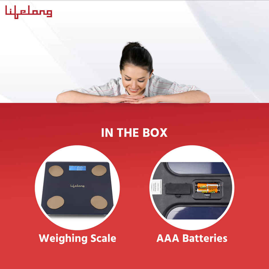 Lifelong Llws36 Smart Bmi Weighing Scale With 13 Body Parameters With Bluetooth Weighing Scale-Blue