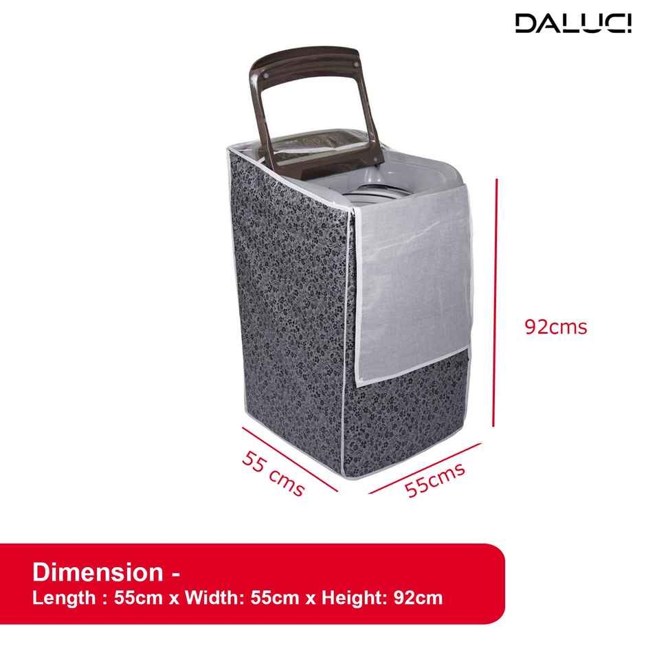 Daluci Top Load Washing Machine Cover - Samsung - 6.2-7.5 kg | Black & Grey | 55 x 55 x 92 cm