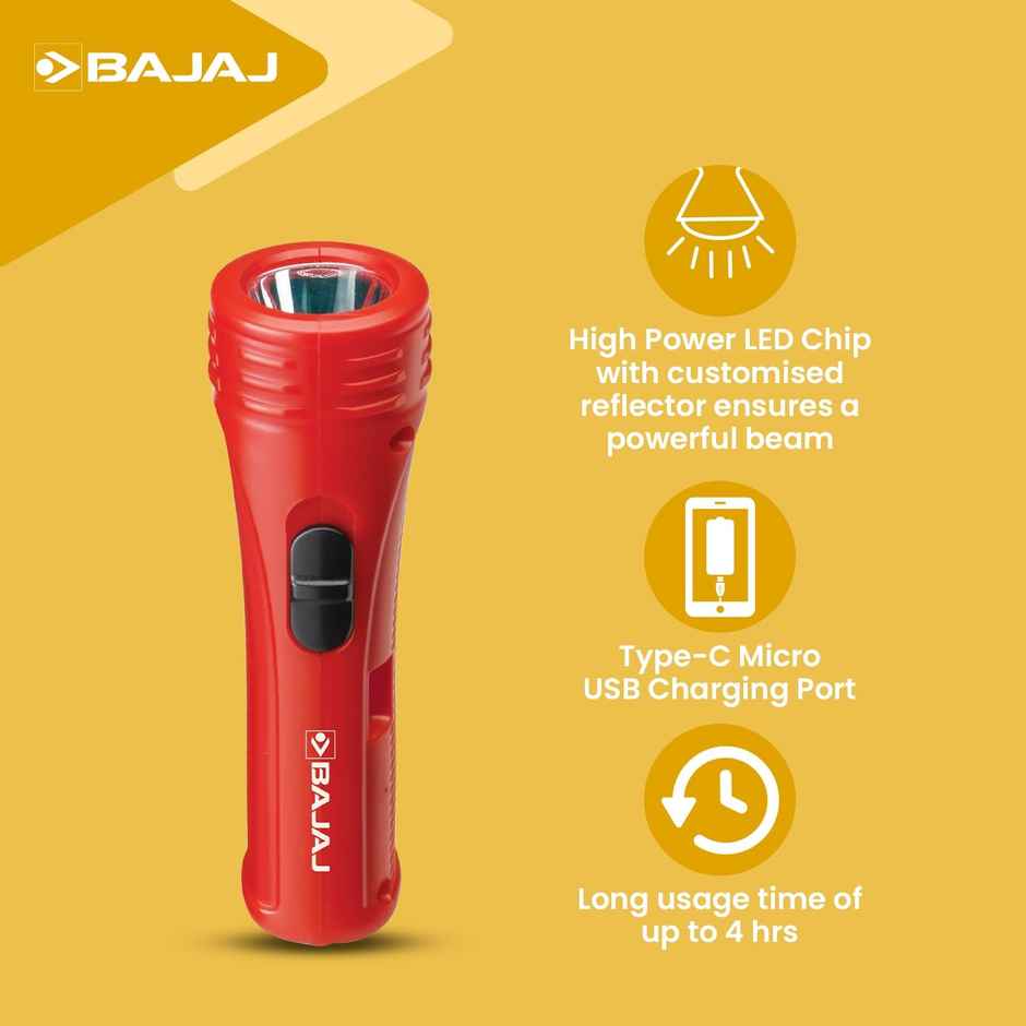 Bajaj Raftaar Mini Led Rc Torch - Red