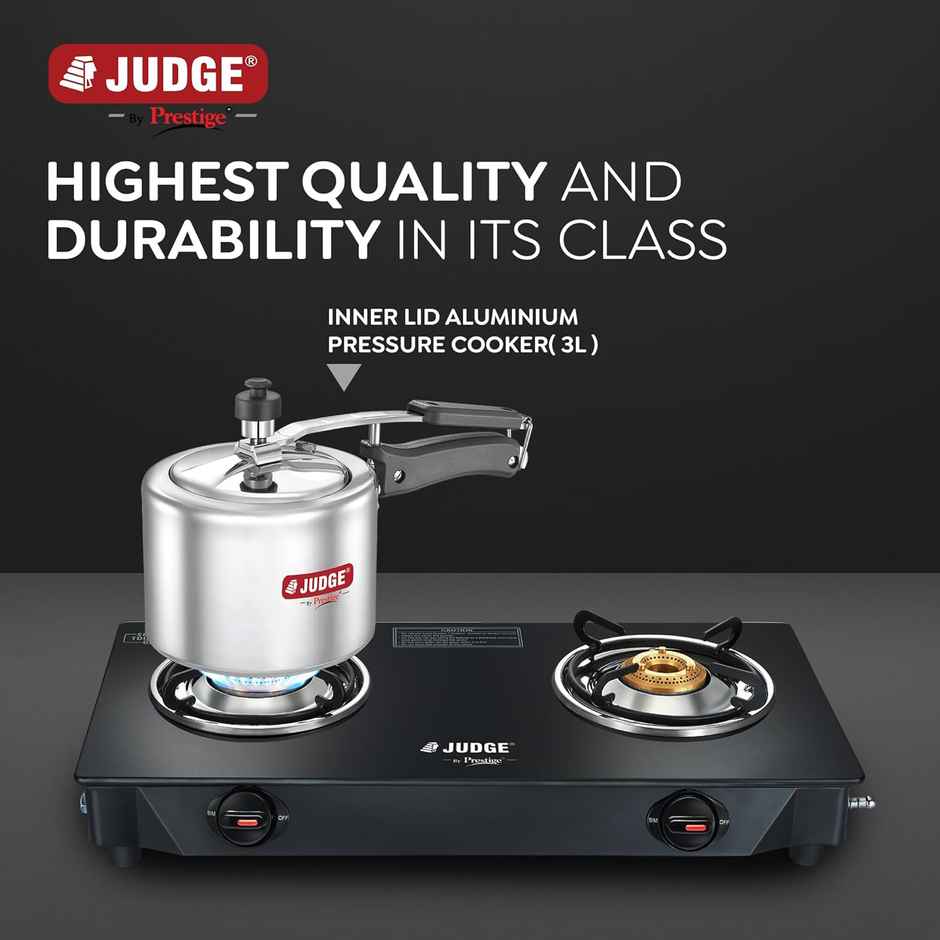Judge By Prestige ACE Plus Inner Lid Aluminium Pressure Cooker,3L,Induction Base,5Y Warranty,Silver