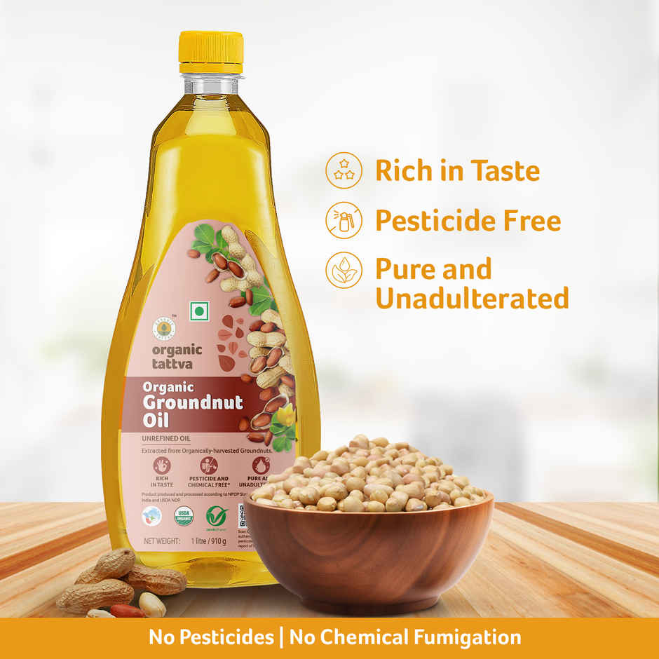 Organic Tattva Groundnut (Peanut) Cold Pressed Oil | Healthy Cooking Oil