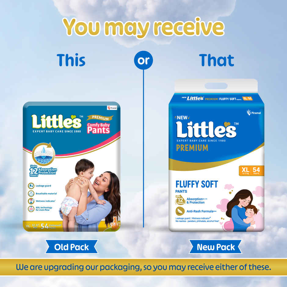 Littles Expert Baby Care Comfy Baby Diapers | Pant Style | XL | 54 pcs