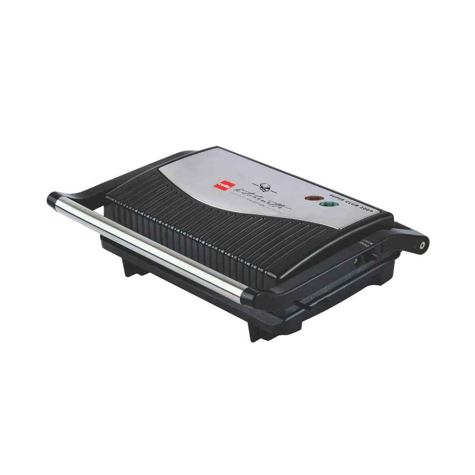 Cello Super Club 200+ (Sc-200+) 750-Watt Non-Stick Sandwich Maker | Grill Plate | Black & Silver